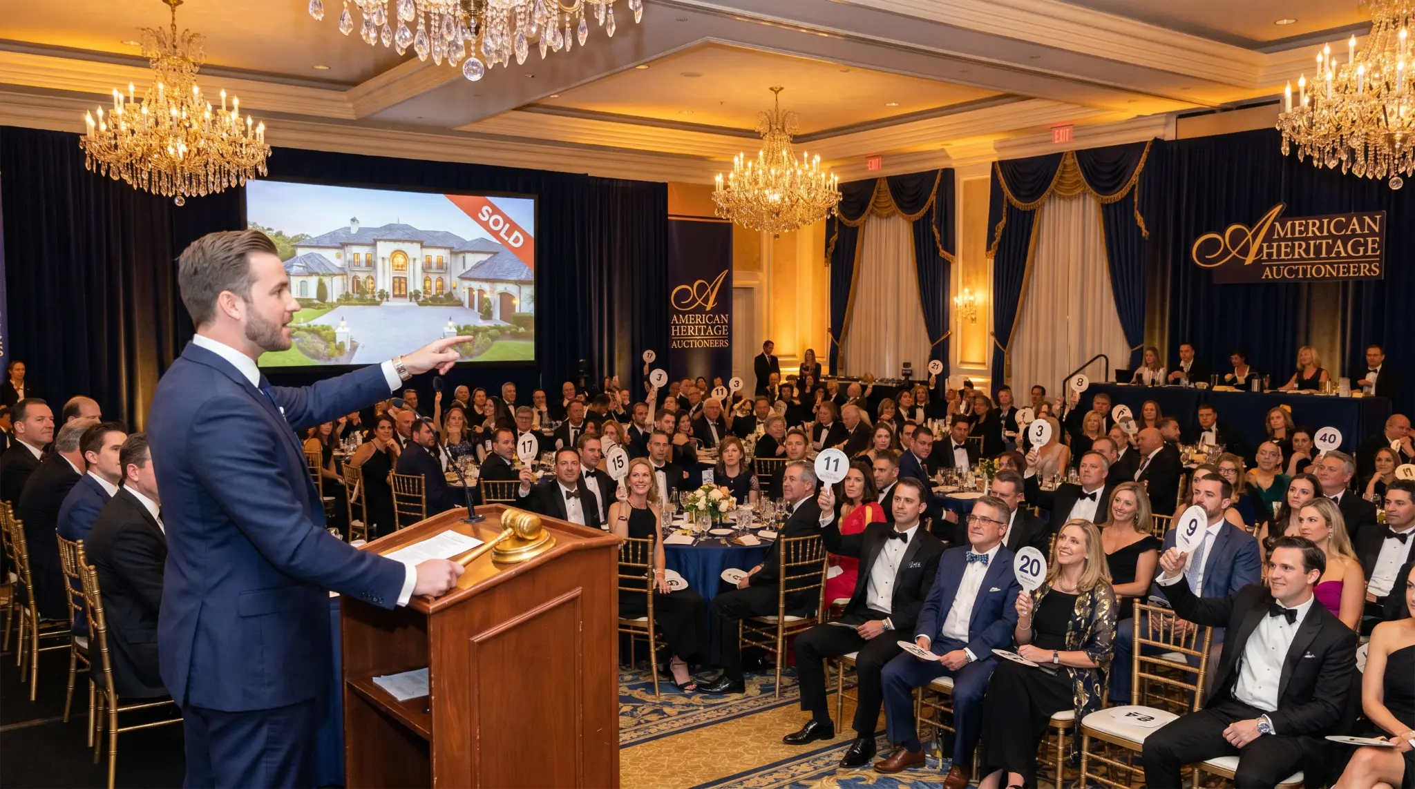 American Heritage Auctioneers conducting a live auction event